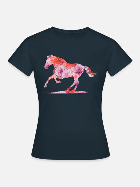 FlowerHorse - Frauen T-Shirt - Navy