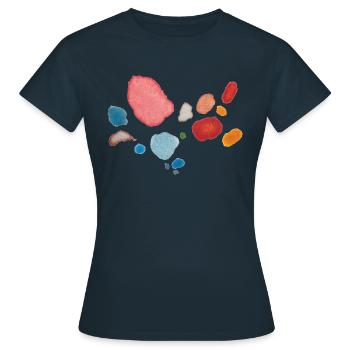 Punkte Muster - Frauen T-Shirt - Navy - Vorne - AI Model Female 172 dark (172cm)