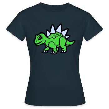 Bande dessinée Stegosaurus - T-shirt Femme - marine - Devant - AI Model Female 172 dark (172cm)