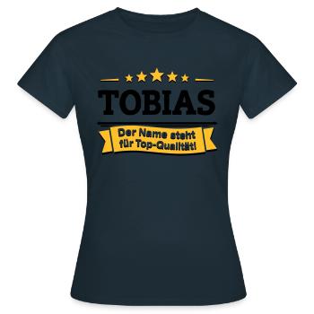 Tobias – Der Name steht für Top-Qualität! - Frauen T-Shirt - Navy - Vorne - AI Model Female 172 dark (172cm)