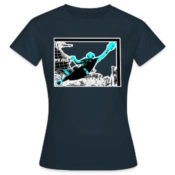 gardien de but - T-shirt Femme - marine - Devant - AI Model Female 172 dark (172cm)