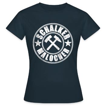 Schalke Malocher - T-shirt Femme - marine - Devant - AI Model Female 172 dark (172cm)