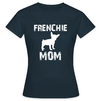 French bulldog mom - Women's T-Shirt - navy - Front - AI Model Female 172 dark (172cm)