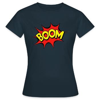 boom - Women's T-Shirt - navy - Front - AI Model Female 172 dark (172cm)