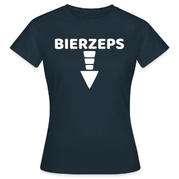 Lustiger Bierbauch Biertrinker - Frauen T-Shirt - Navy - Vorne - AI Model Female 172 dark (172cm)