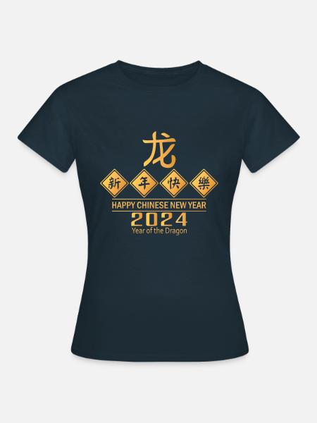 Chinesisches Neujahr 2024 - Frauen T-Shirt - Navy