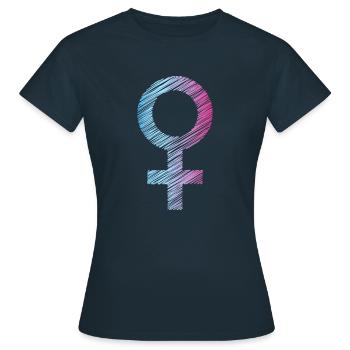 Frauenpower - Frauen T-Shirt - Navy - Vorne - AI Model Female 172 dark (172cm)
