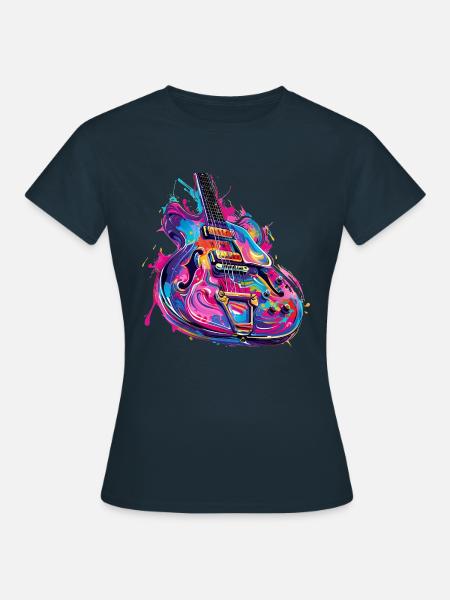 Graffiti Gittare Musik - Frauen T-Shirt - Navy