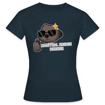 Conférences Tazz | Brûleur de pont habituel - T-shirt Femme - marine - Devant - AI Model Female 172 dark (172cm)