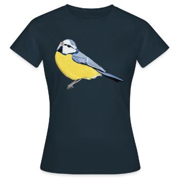 Mésange bleue - T-shirt Femme - marine - Devant - AI Model Female 172 dark (172cm)