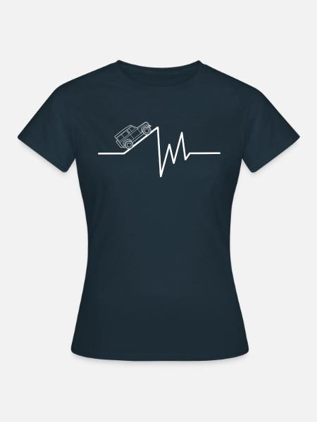 Landy Auto Herzschlag Offroad 4x4 Geländewagen SUV - Frauen T-Shirt - Navy