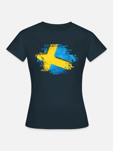 Schweden Schweden Flagge national norden skandinavia - Frauen T-Shirt - Navy