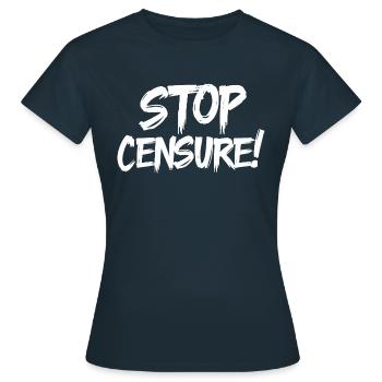 Stop censure - T-shirt Femme - marine - Devant - AI Model Female 172 dark (172cm)