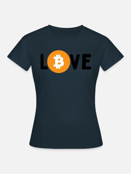 Love Bitcoin - Frauen T-Shirt - Navy