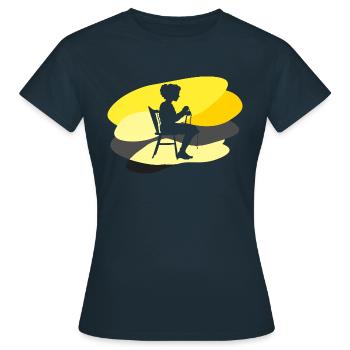 Garn Stricknadeln Winter - Frauen T-Shirt - Navy - Vorne - AI Model Female 172 dark (172cm)