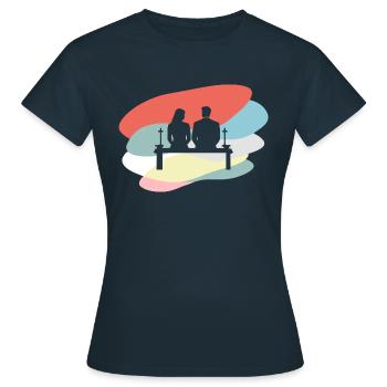 Ehemann Partner Verlobung - Frauen T-Shirt - Navy - Vorne - AI Model Female 172 dark (172cm)