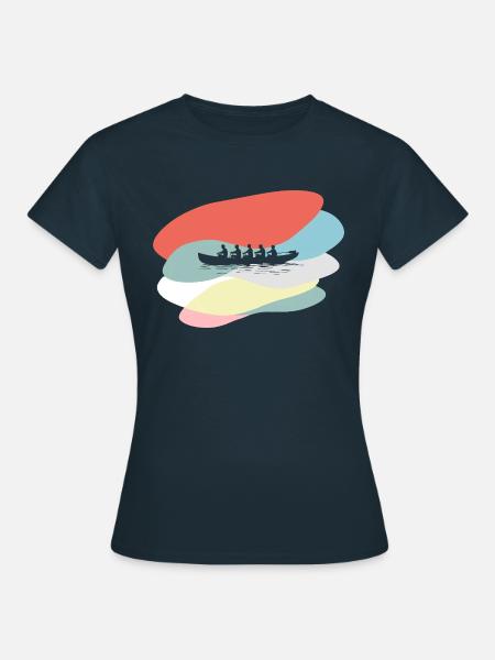 Rudern Fluss Kajak - Frauen T-Shirt - Navy