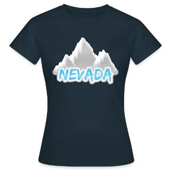 Nevada als Berg - Frauen T-Shirt - Navy - Vorne - AI Model Female 172 dark (172cm)