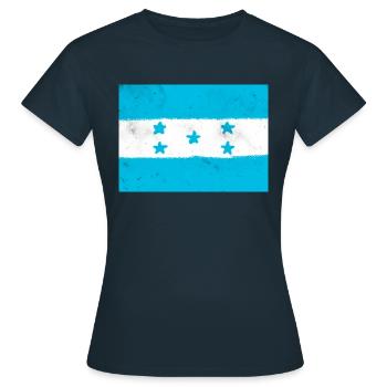Flagge von Honduras - Frauen T-Shirt - Navy - Vorne - AI Model Female 172 dark (172cm)
