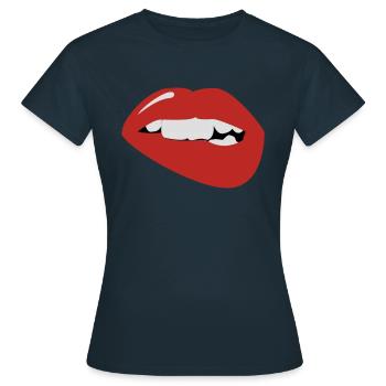 Lippe - Frauen T-Shirt - Navy - Vorne - AI Model Female 172 dark (172cm)