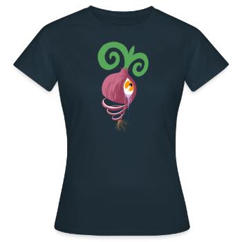 Crying Onion - Frauen T-Shirt - Navy - Vorne - AI Model Female 172 dark (172cm)