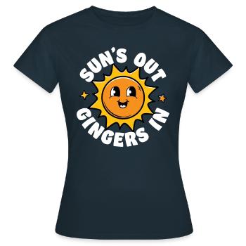 Sonnen aus Ingwer rein - Frauen T-Shirt - Navy - Vorne - AI Model Female 172 dark (172cm)