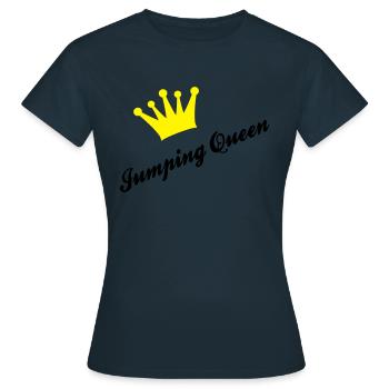 Springreiten - Frauen T-Shirt - Navy - Vorne - AI Model Female 172 dark (172cm)