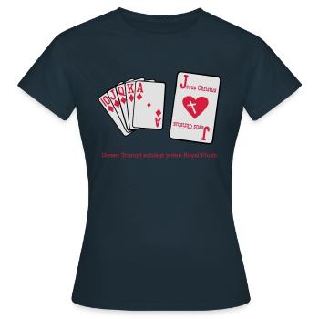Jesus & Royal Flush - Frauen T-Shirt - Navy - Vorne - AI Model Female 172 dark (172cm)