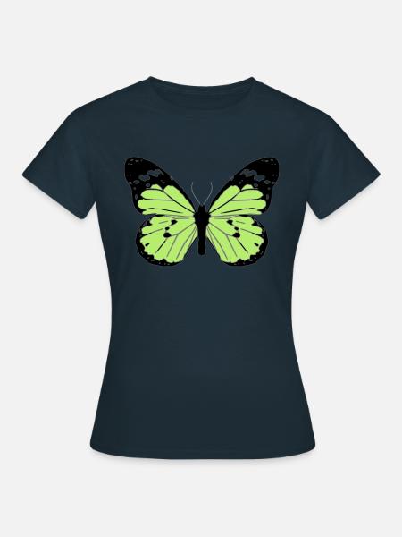 Papillon Noir et vert - T-shirt Femme - marine