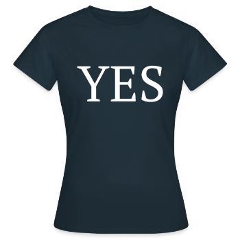 YES - Frauen T-Shirt - Navy - Vorne - AI Model Female 172 dark (172cm)