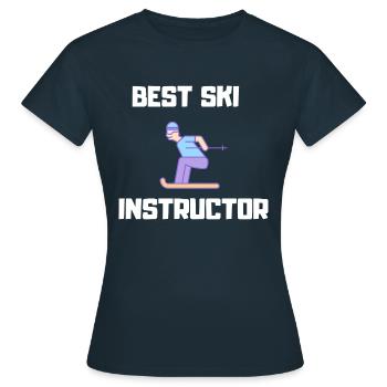Meilleur moniteur de ski Meilleur moniteur de ski - T-shirt Femme - marine - Devant - AI Model Female 172 dark (172cm)