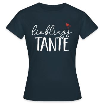 Lieblings Tante - Schwester Geschenk Liebe Familie - Frauen T-Shirt - Navy - Vorne - AI Model Female 172 dark (172cm)