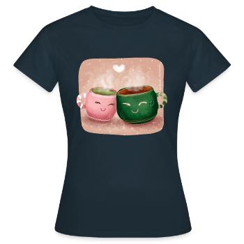 Coupes d’amour - T-shirt Femme - marine - Devant - AI Model Female 172 dark (172cm)