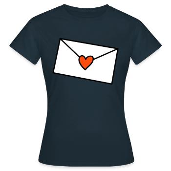Brief Herz dreifarbig - Frauen T-Shirt - Navy - Vorne - AI Model Female 172 dark (172cm)