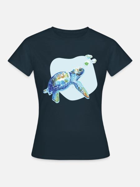 Turtle 03 - Frauen T-Shirt - Navy