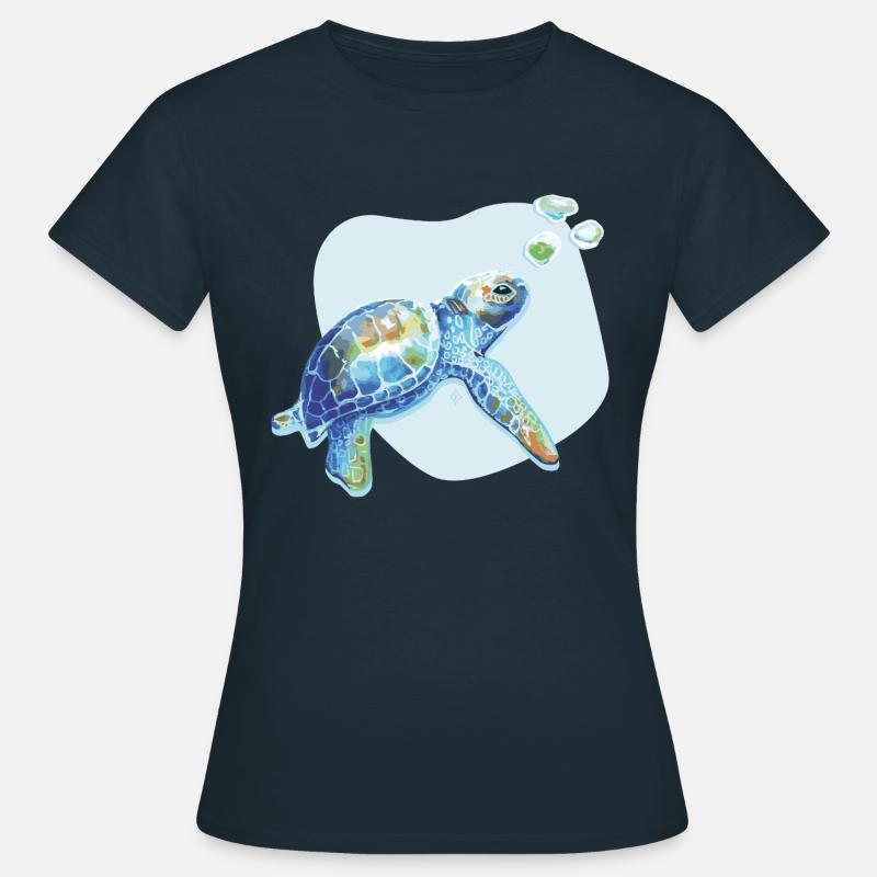 Turtle 03 - Women's T-Shirt - navy