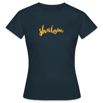 Shalom Jaune Paix Judaïsme - T-shirt Femme - marine - Devant - AI Model Female 172 dark (172cm)