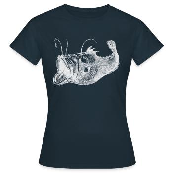 Poisson profond blanc - T-shirt Femme - marine - Devant - AI Model Female 172 dark (172cm)