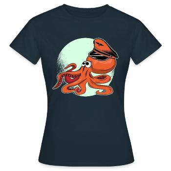 Octopus admiral by the Manzanita’s - T-shirt Femme - marine - Devant - AI Model Female 172 dark (172cm)