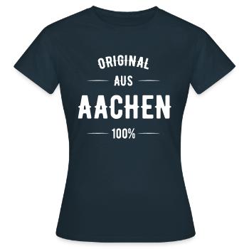 Aachen - Frauen T-Shirt - Navy - Vorne - AI Model Female 172 dark (172cm)