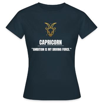 Capricorne - T-shirt Femme - marine - Devant - AI Model Female 172 dark (172cm)