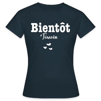 Bientôt Témoin - T-shirt Femme - marine - Devant - AI Model Female 172 dark (172cm)