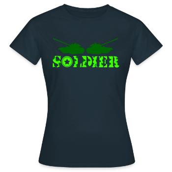 Char soldat - T-shirt Femme - marine - Devant - AI Model Female 172 dark (172cm)