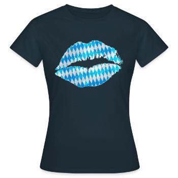 Kiss (Bayern / Bavière) 01 - T-shirt Femme - marine - Devant - AI Model Female 172 dark (172cm)