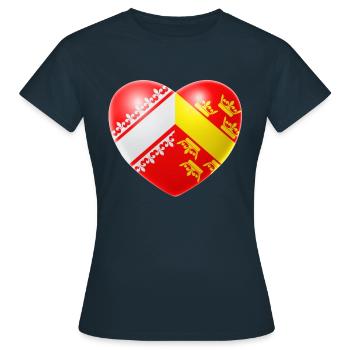 Coeur (Alsace / Alsace) - T-shirt Femme - marine - Devant - AI Model Female 172 dark (172cm)