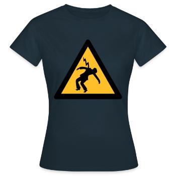 elektriker blitzschlag signalisiert gefahr - Frauen T-Shirt - Navy - Vorne - AI Model Female 172 dark (172cm)