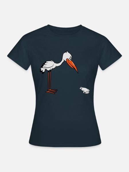 storch frosch witzig - Frauen T-Shirt - Navy