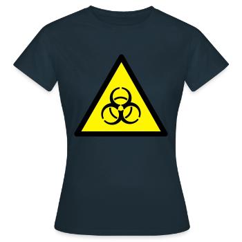 Warnung vor Biogefährung - Frauen T-Shirt - Navy - Vorne - AI Model Female 172 dark (172cm)