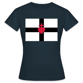Drapeau chouan - T-shirt Femme - marine - Devant - AI Model Female 172 dark (172cm)