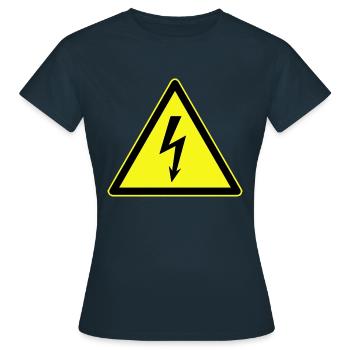 Avertissement de danger électrique, danger électrique - T-shirt Femme - marine - Devant - AI Model Female 172 dark (172cm)